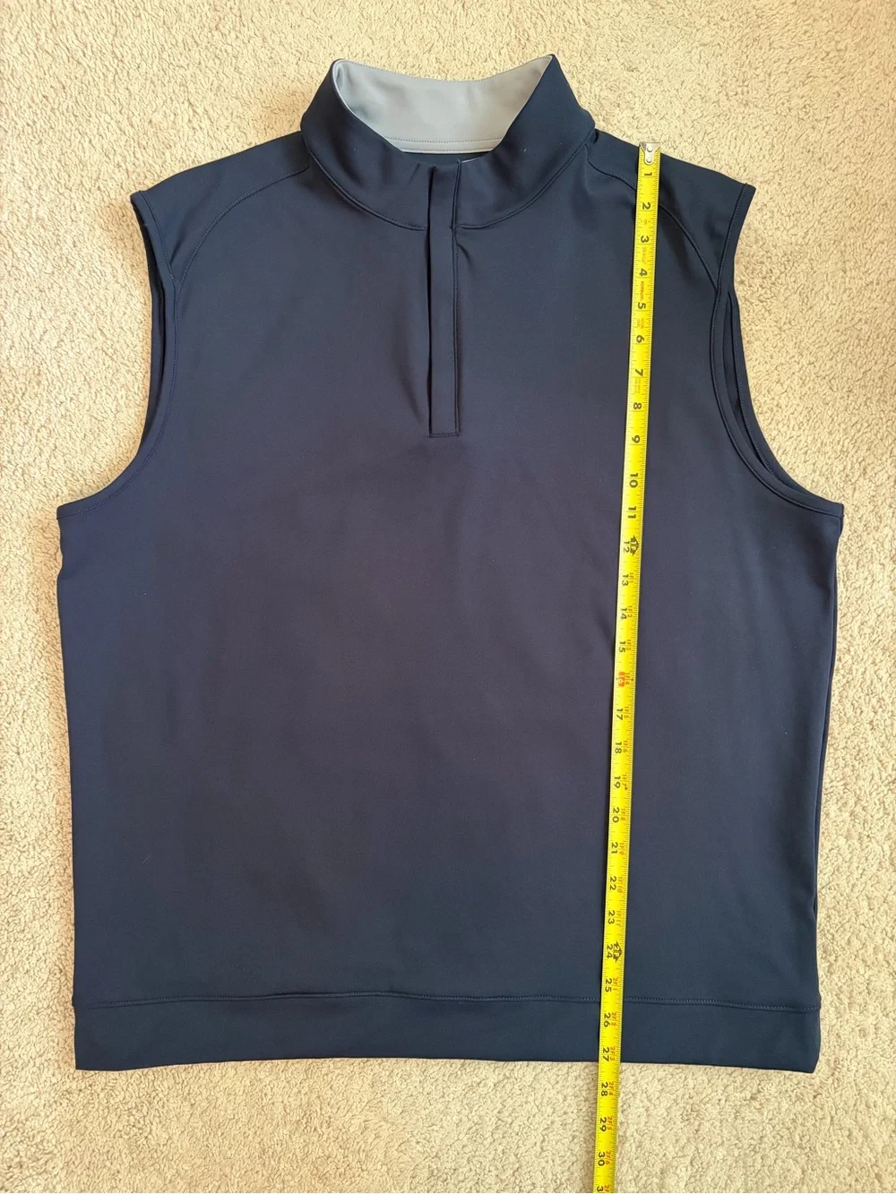 Roundtree & Yourke Performance Men's Quarter Zip Sleeveless Pullover Blue Sz L
